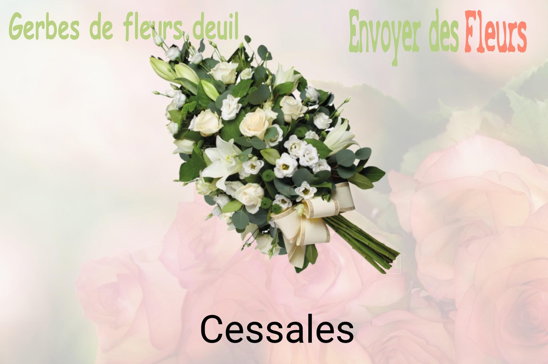 Gerbe de fleurs de deuil livrée à Cessales